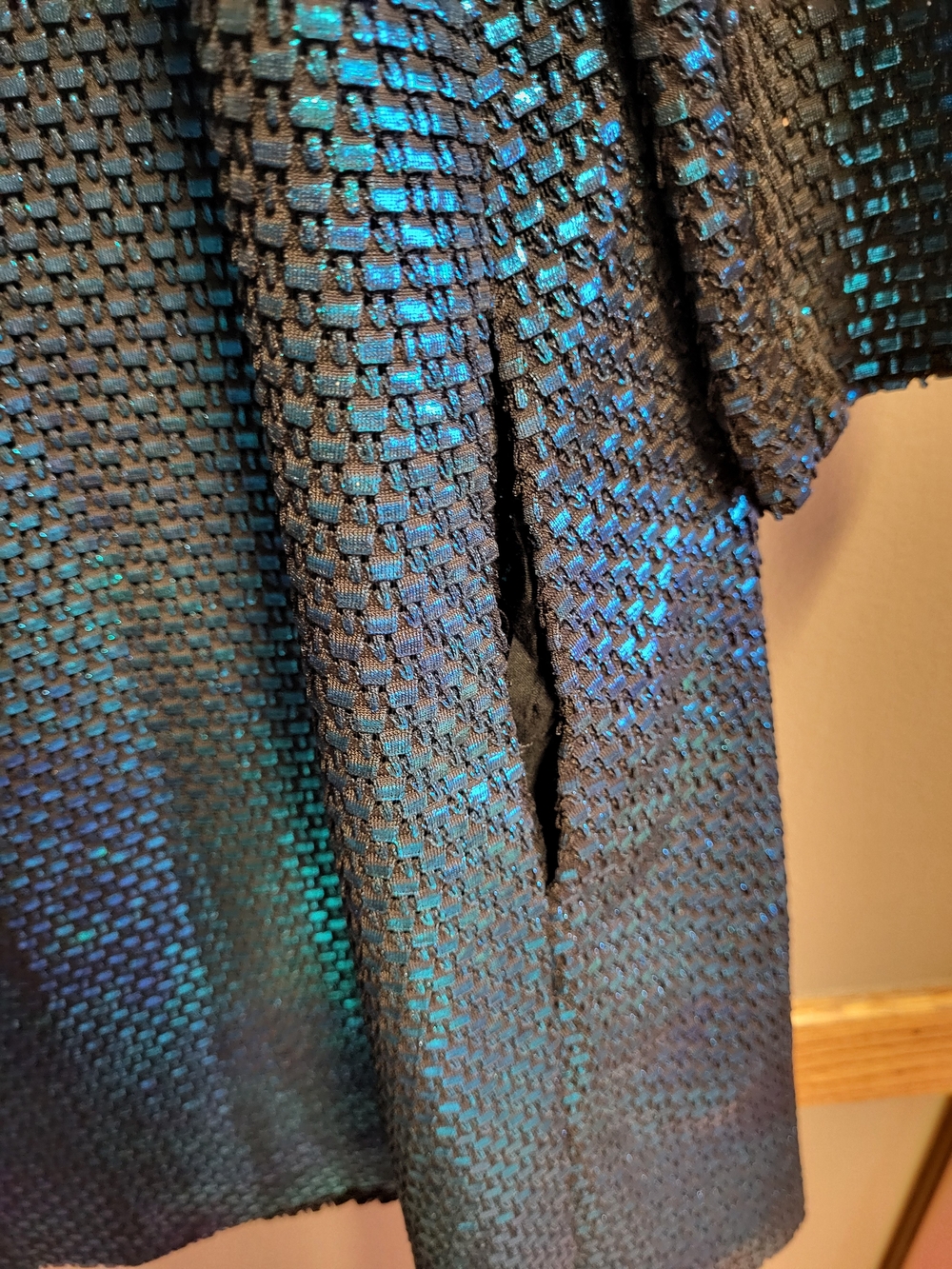 Free People Diamonds Are Forever Iridescent Blue-Black Mermaid Mini Dress - Picture 5 of 5